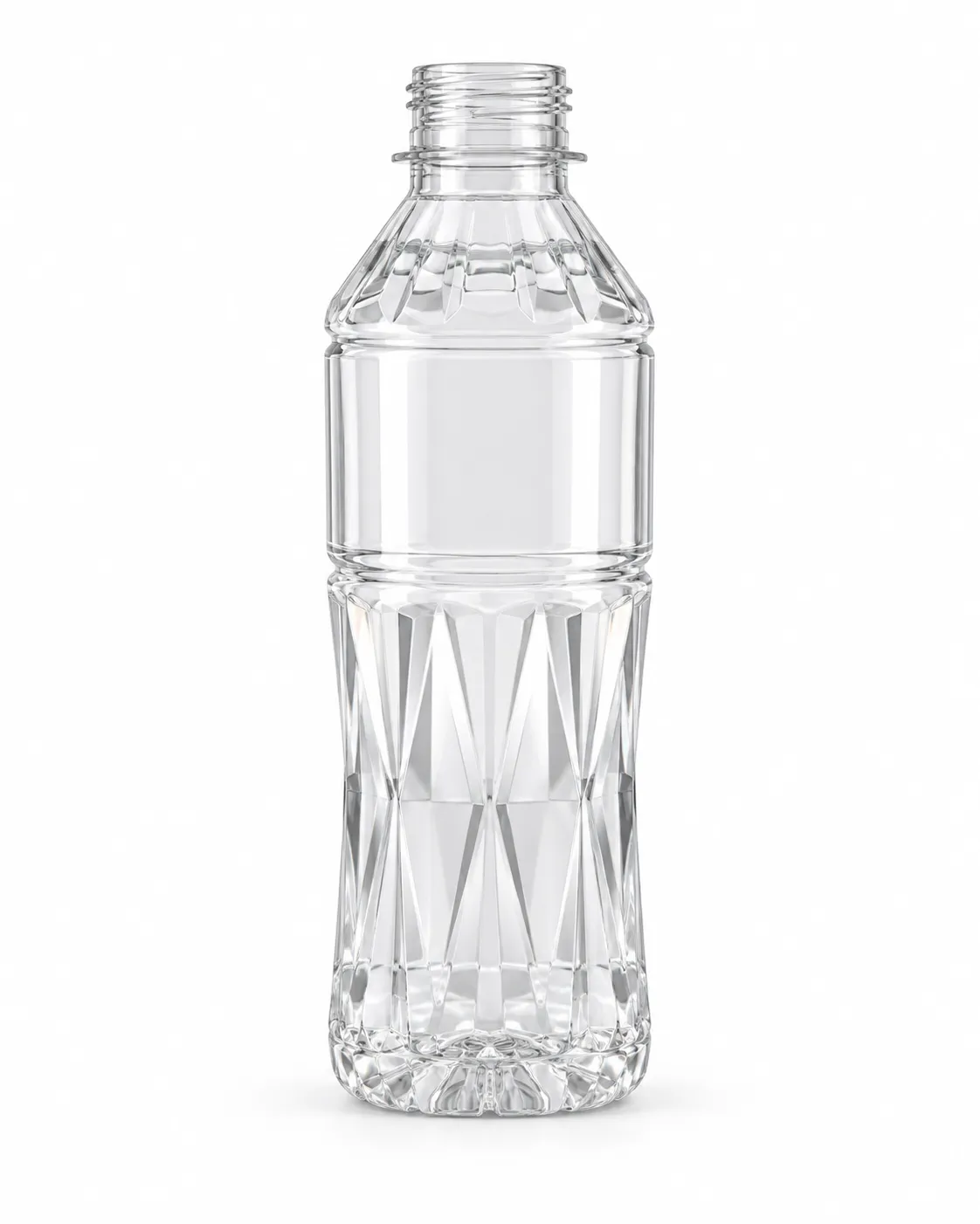 Modèle de bouteille PET 300 millilitres à facettes