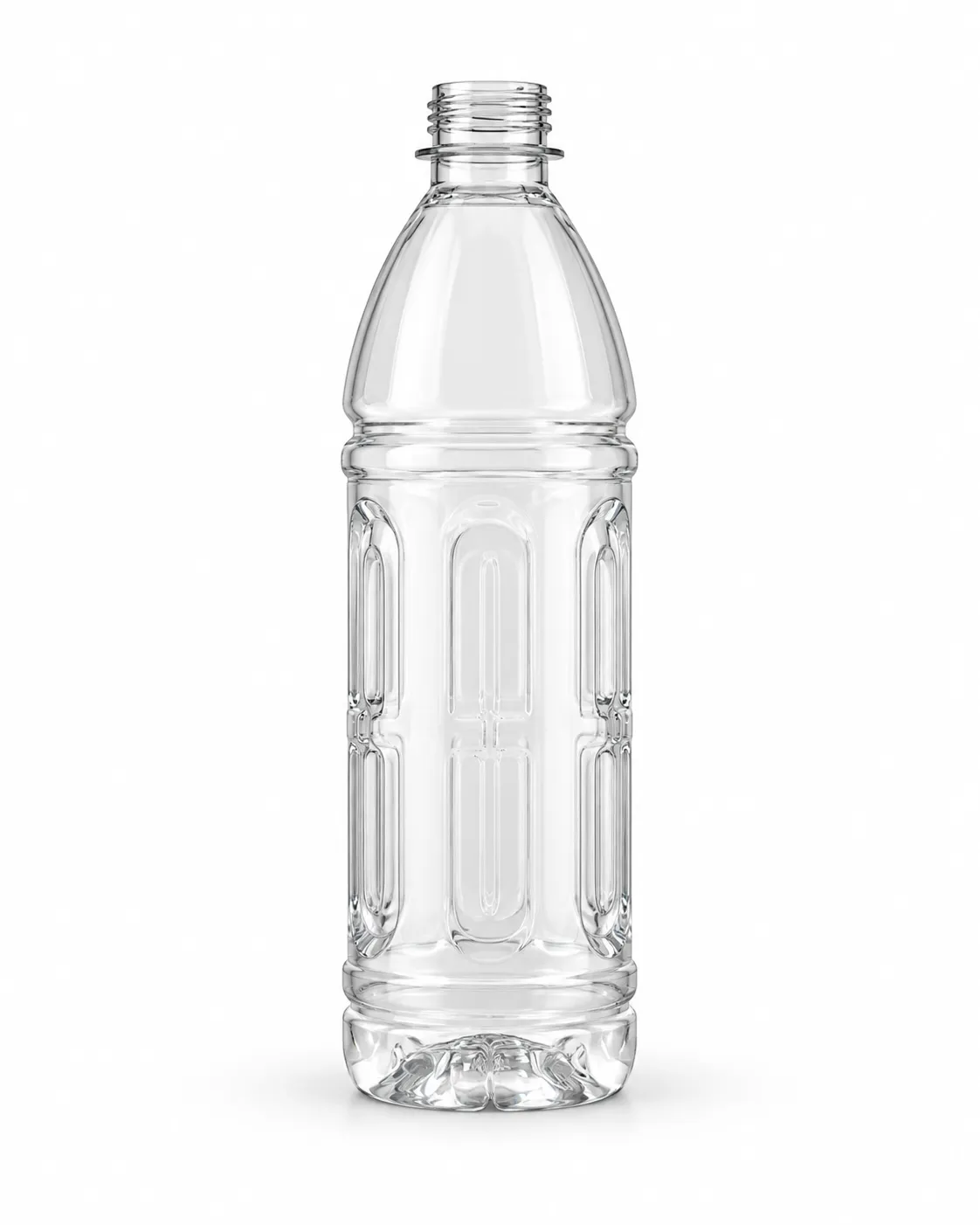 Modèle de bouteille PET 500 millilitres à panneaux verticaux