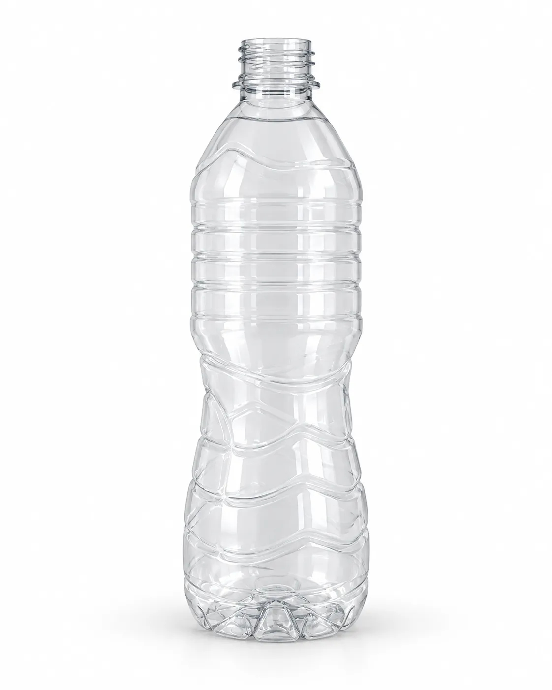 Modèle de bouteille PET 500 millilitres à vaguelettes croisées