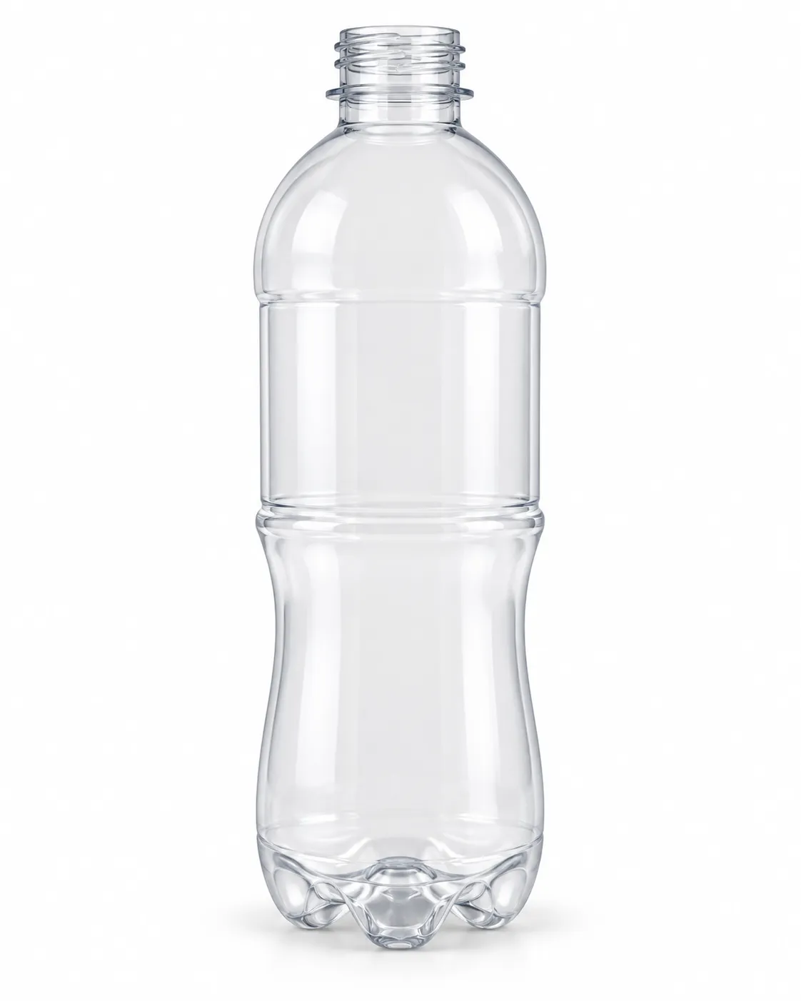 Modèle de bouteille PET 500 millilitres à corps lisse et taille resserrée