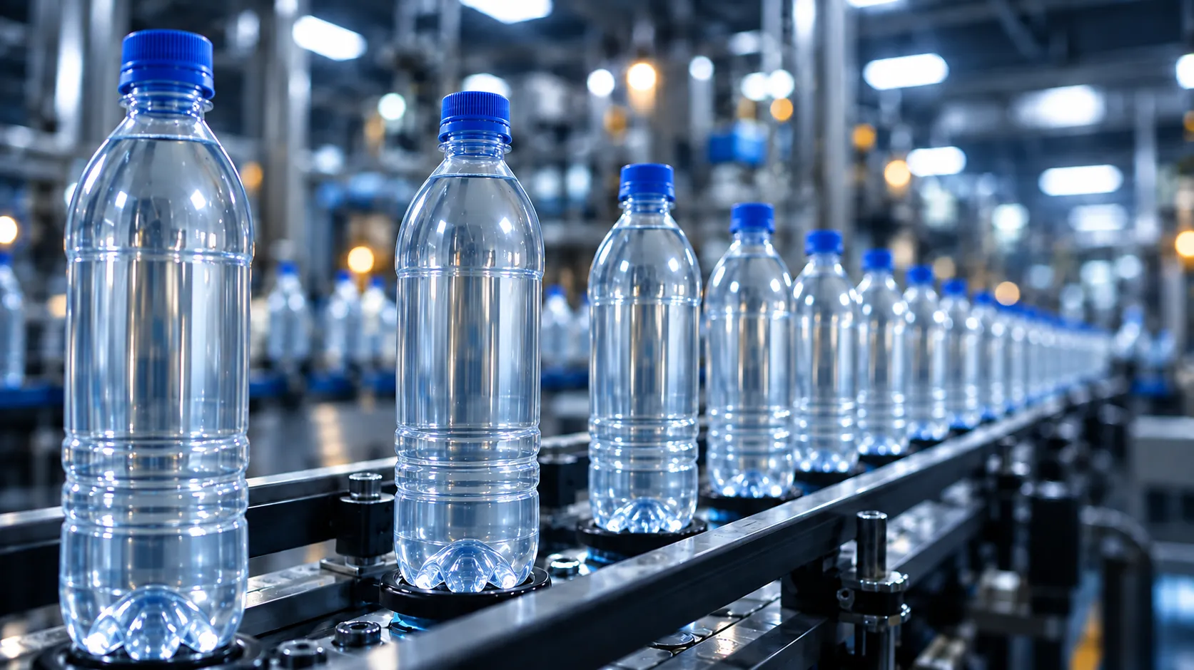 Bouteilles Nice Emballage sur une ligne de production